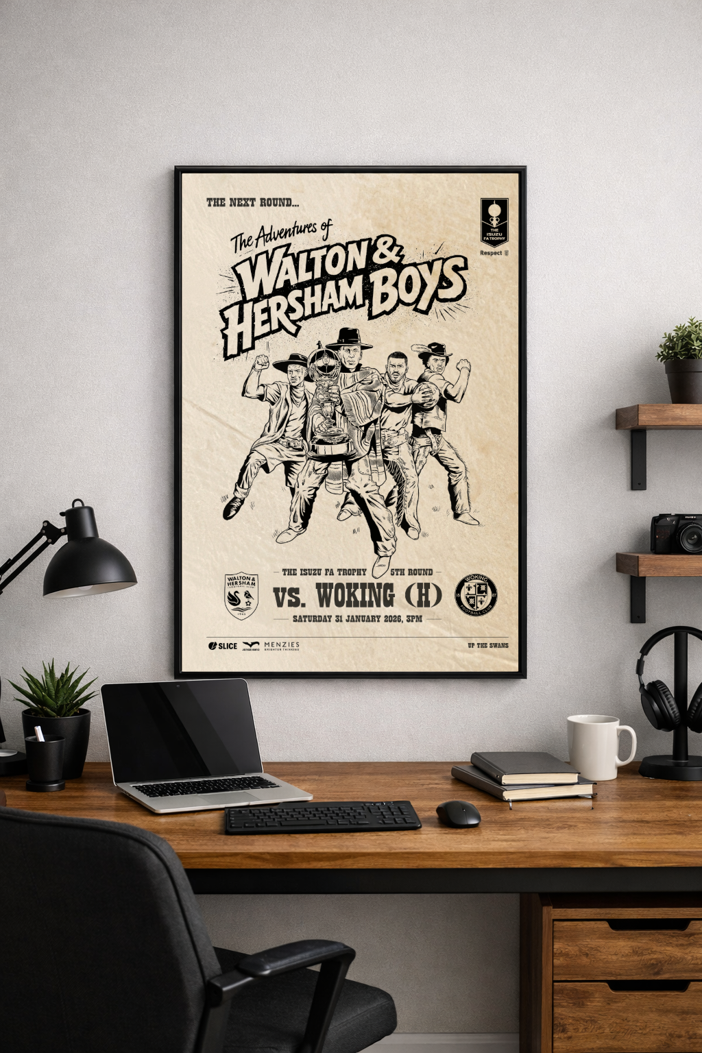 Commemorative FA Trophy Poster 'The Adventures of Walton & Hersham Boys'