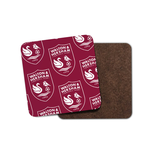 Red Repeat Crest Coaster