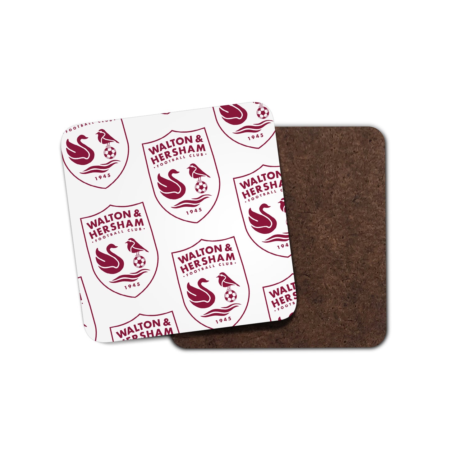 White Repeat Crest Coaster