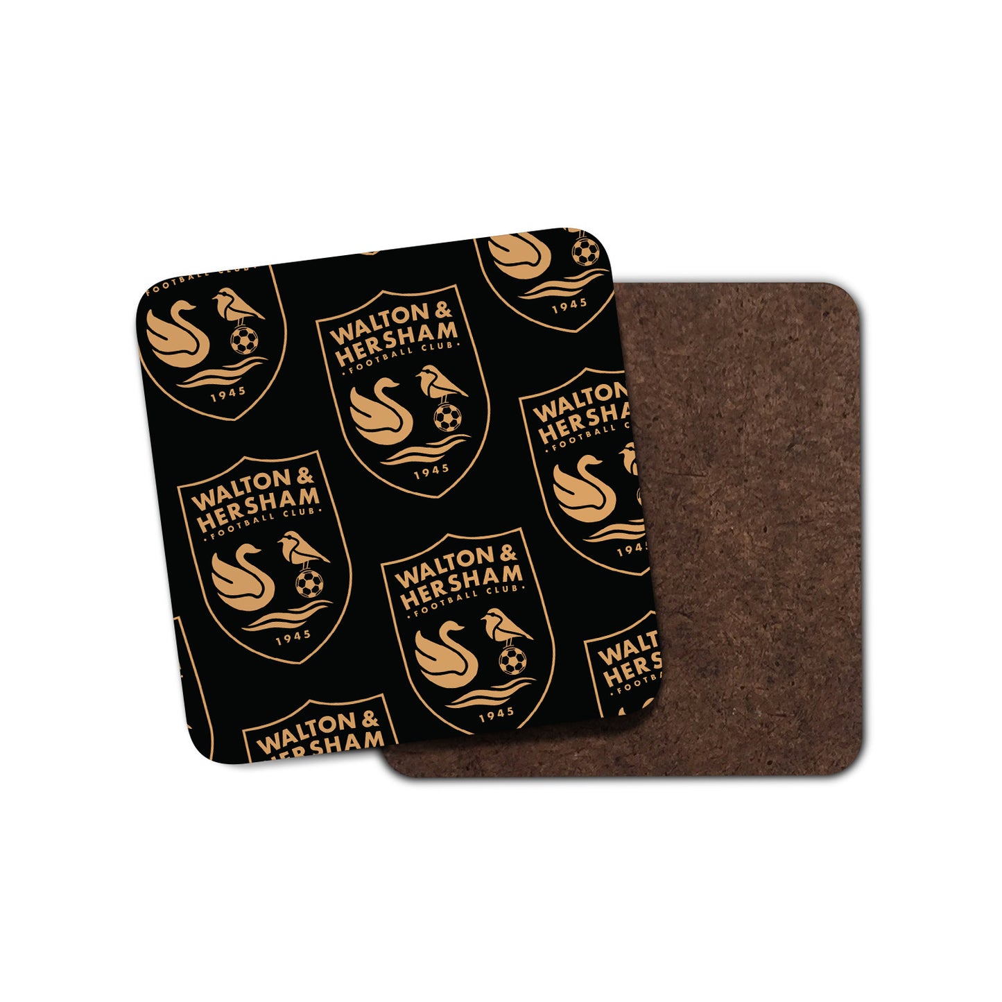Black and Gold Repeat Crest Coaster