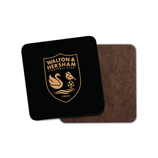 Black anad Gold Crest Coaster
