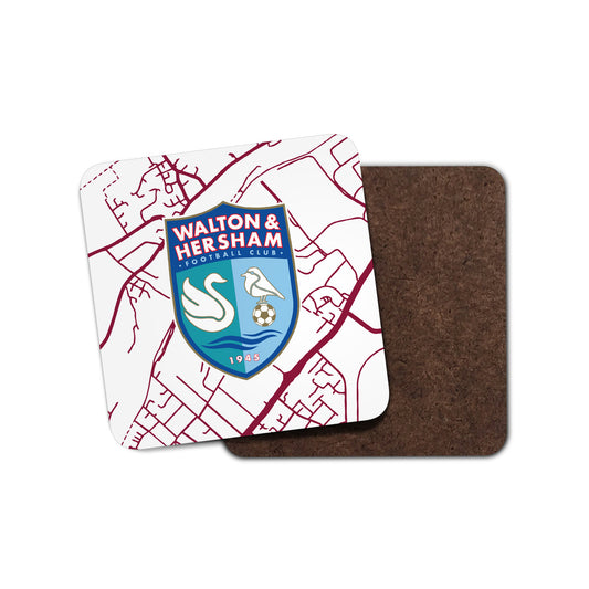Whie Map Coaster