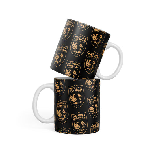 Black and Gold Repeat Crest 11oz Mug